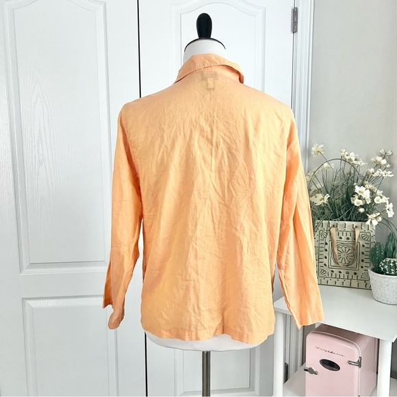 Eileen Fisher Sunburnt orange Cotton Button Up Top - Picture 10 of 11